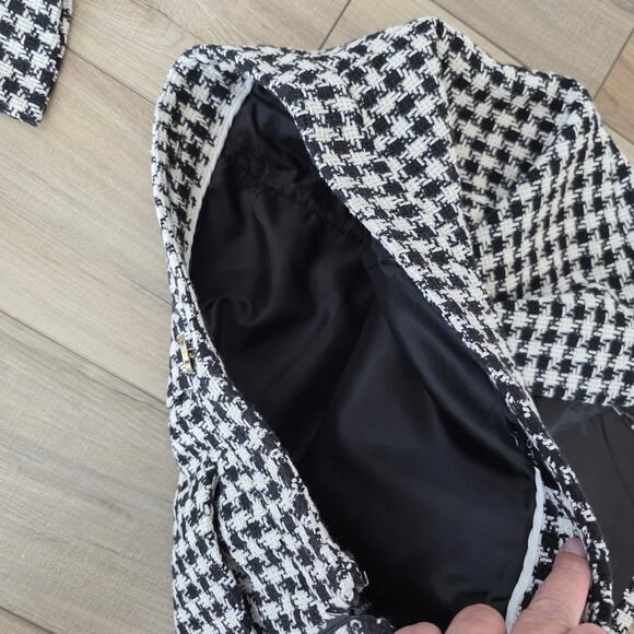 Talbots Houndstooth A-Line Skirt and Vest 2pc Set Women Sz 12 - Picture 8 of 16